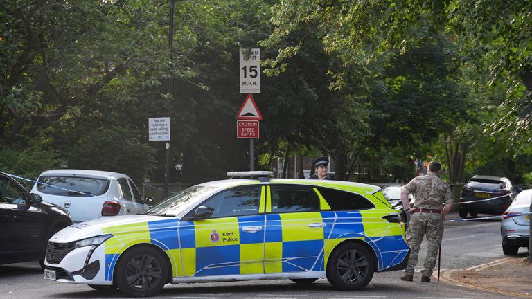 The scene was still cordoned off on Wednesday. Pic: PA