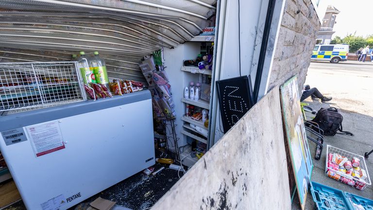 The Windsor Mini Mart that was looted in Southport.  Photo: PA