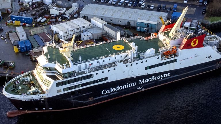 The Caledonian Macbrayne ferry MV Glen Sannox under construction at Ferguson Marine shipyard in Port Glasgow on the River Clyde. Picture date: Friday January 5, 2024.