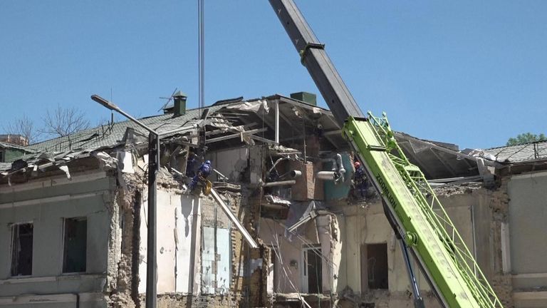 The Okhmatdyt Children's Hospital was partially damaged in the blast