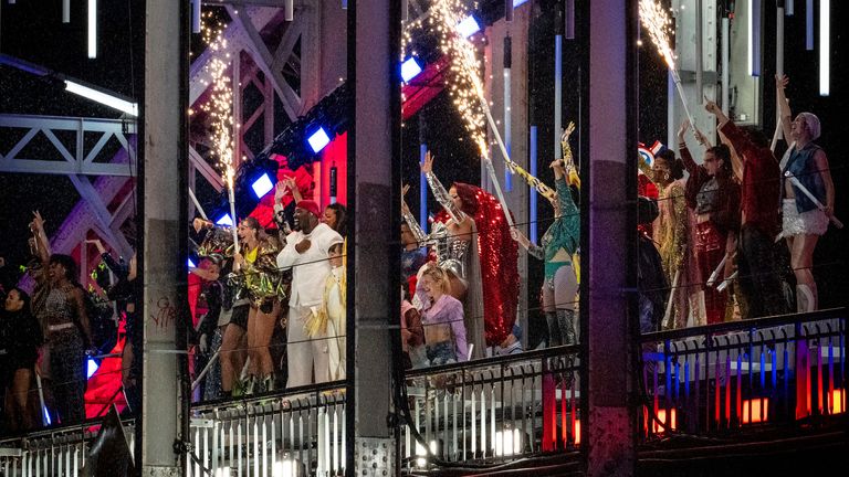 Dancers during the opening ceremony of the Paris Olympics 2024. Pic: AP