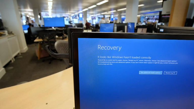 The outage affected computer systems using Microsoft Windows.