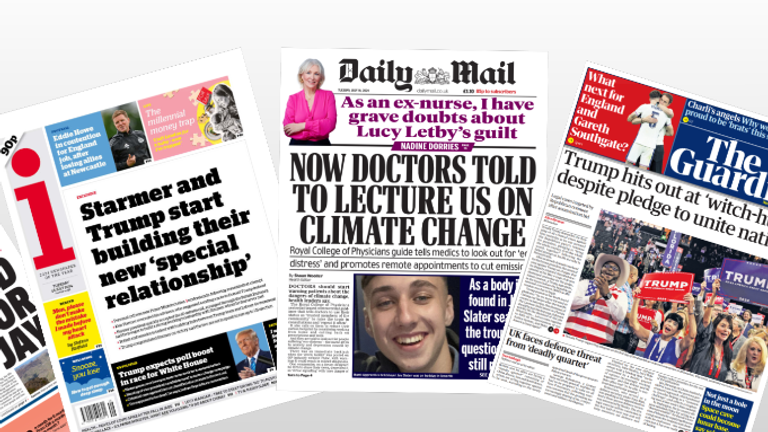 Press Preview: Tuesday's front pages | News UK Video News | Sky News