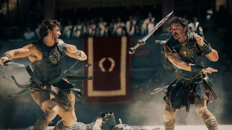 skynews-paul-mescal-pedro-pascal_6622062 تحول بول ميسكال عندما رأى القتال من أجل حياته في مقطورة Gladiator II |  أخبار الفنون والفنون