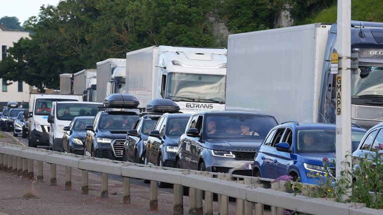Traffic at the Port of Dover in Kent as the busy summer travel period gets underway. Picture date: Saturday July 20, 2024. PA Photo. Photo credit should read: Gareth Fuller/PA Wire
