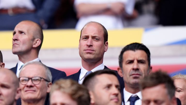 The Prince of Wales before the Euro 2024 quarter-final at the Dusseldorf Arena. Pic: PA