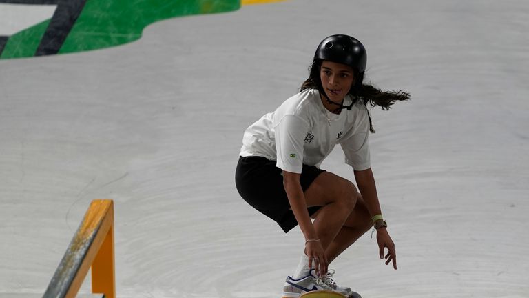 Brazil's Rayssa Leal competing in Olympic qualifier in May. Pic: AP