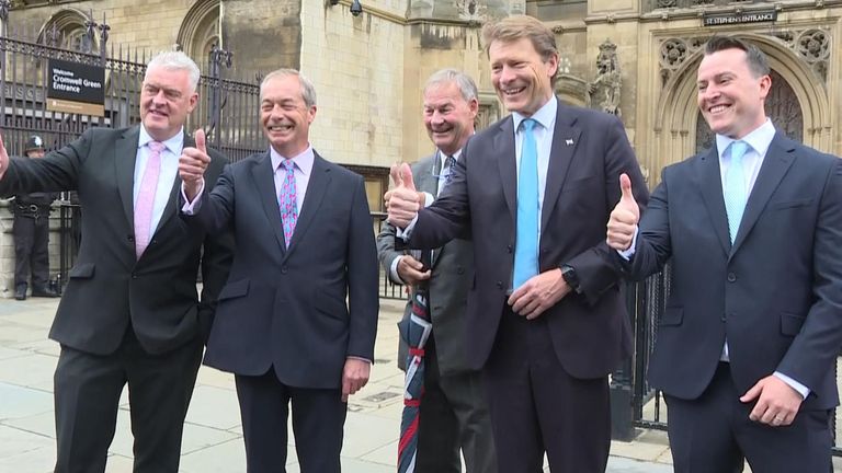 Reform UK MPs arrive in Westminster