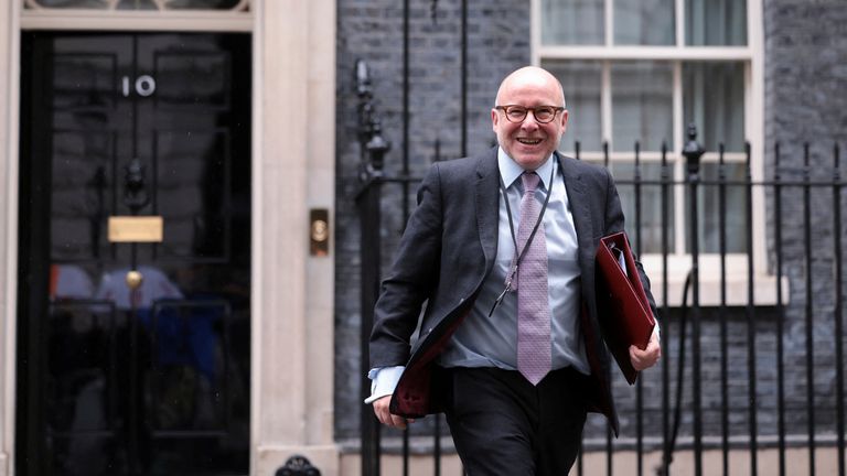 British Attorney General Richard Hermer walks outside Downing Street on the day of the first cabinet meeting with British Prime Minister Keir Starmer, in London, Britain, July 6, 2024. REUTERS/Claudia Greco