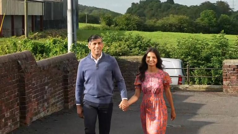 General Elections 2024: Rishi Sunak votes in Richmond hand in hand with ...