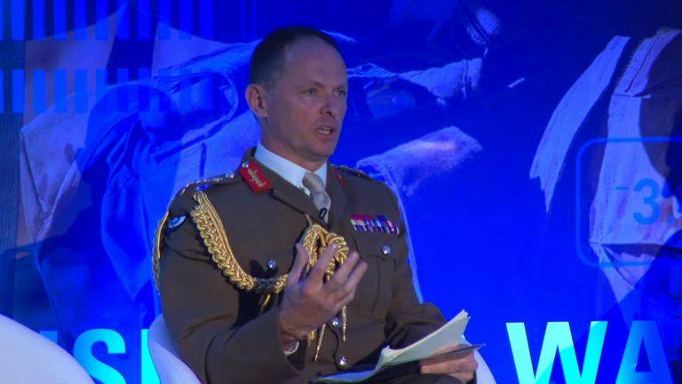 General Sir Roly Walker speaking at the Land Warfare Conference