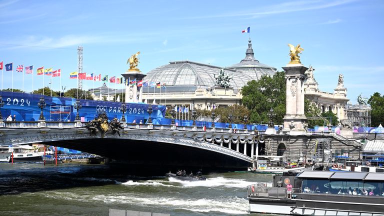 The Seine during the Olympic Games in Paris.
Pic: DPA/AP