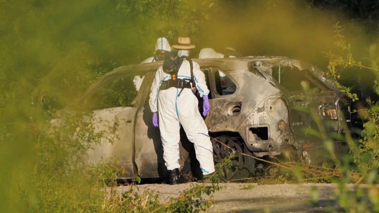 The burned-out car. Image: TV4