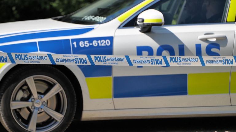 Police tape at the crime scene in Malmo.  Photo: TV4