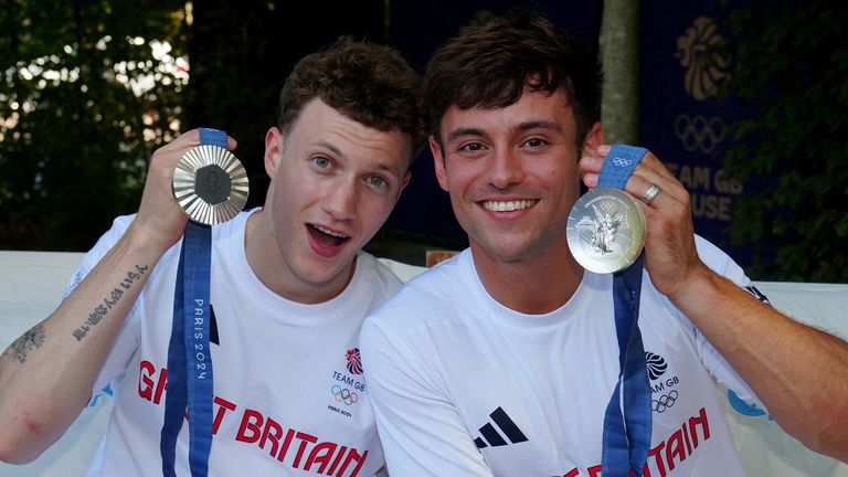 Tom Daley and Noah Williams with their silver medals. Photo: PA