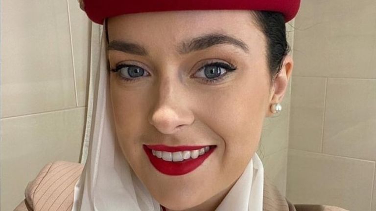 Tori Towie works an airline cabin crew member. Pic: Detained in Dubai