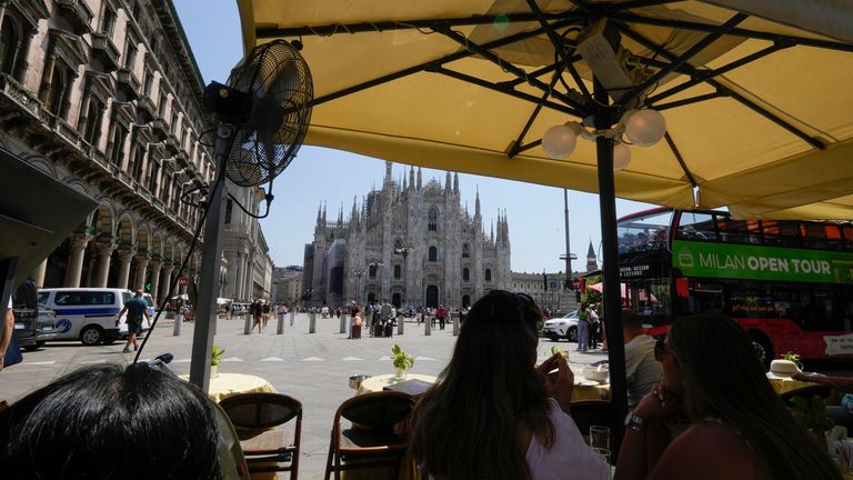 Temperatures in Italy and southern Europe have soared past 40C. Pic: AP