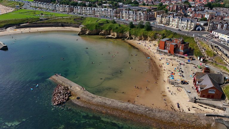 Cullercoats Bay on North Tyneside on Sunday. Pic: PA 