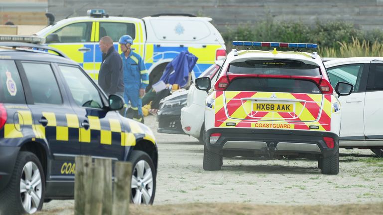 Police have launched an investigation after a teenage boy drowned on a school trip to a seaside beauty spot..The boy from a school in London was airlifted off the beach at West Wittering on Tuesday afternoon..He was confirmed dead at hospital..The boy was part of a group from Uxbridge College who had visited the area for a school trip. Pic: Eddie Mitchell