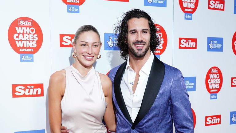 Zara McDermott and Graziano Di Prima attending The Sun Who Cares Wins Awards at The Roundhouse, London. Picture date: Tuesday September 19, 2023.