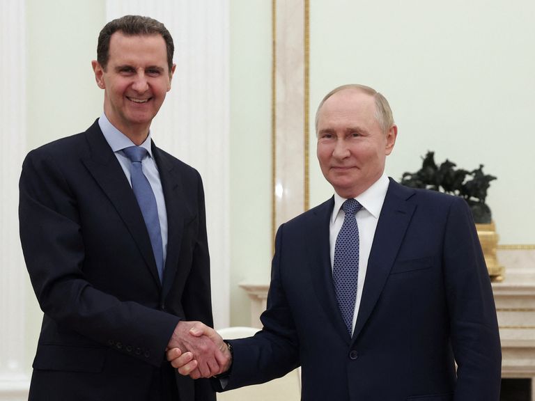 Russian President Vladimir Putin attends a meeting with Syrian President Bashar al-Assad at the Kremlin in Moscow, Russia, July 24, 2024. Sputnik/Valeriy Sharifulin/Pool via REUTERS ATTENTION EDITORS - THIS IMAGE WAS PROVIDED BY A THIRD PARTY.