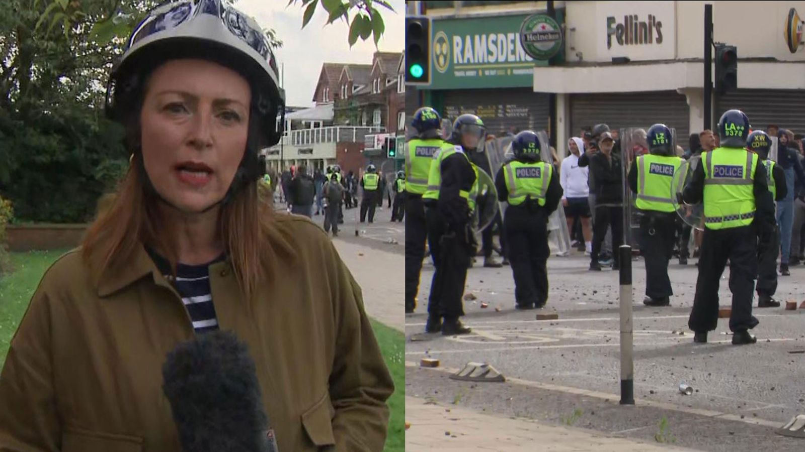 Sky News' Charlotte Leeming reports: Wheelie bins on fire launched at ...