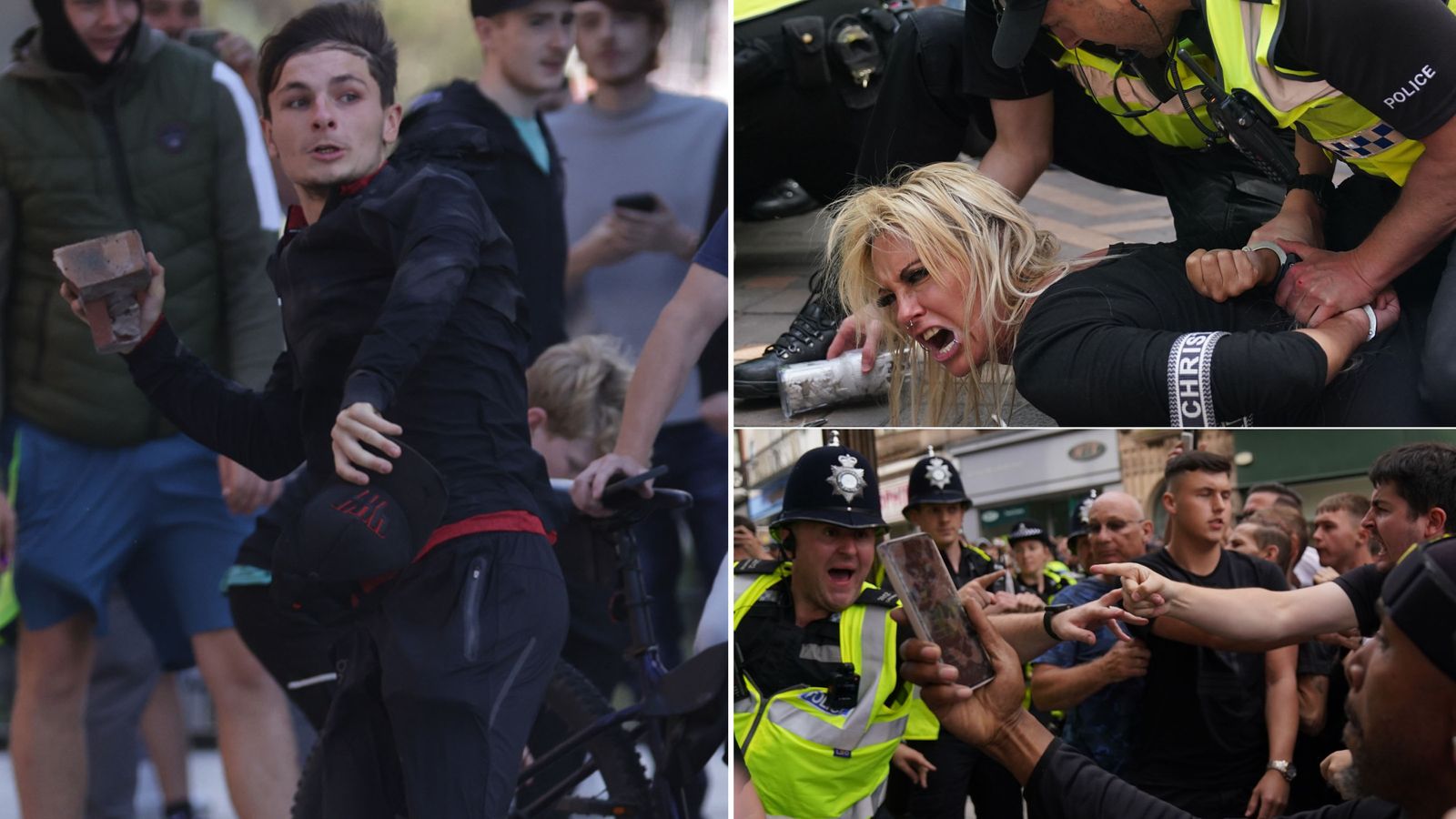 More than 90 arrested after officers injured in violent protests across ...