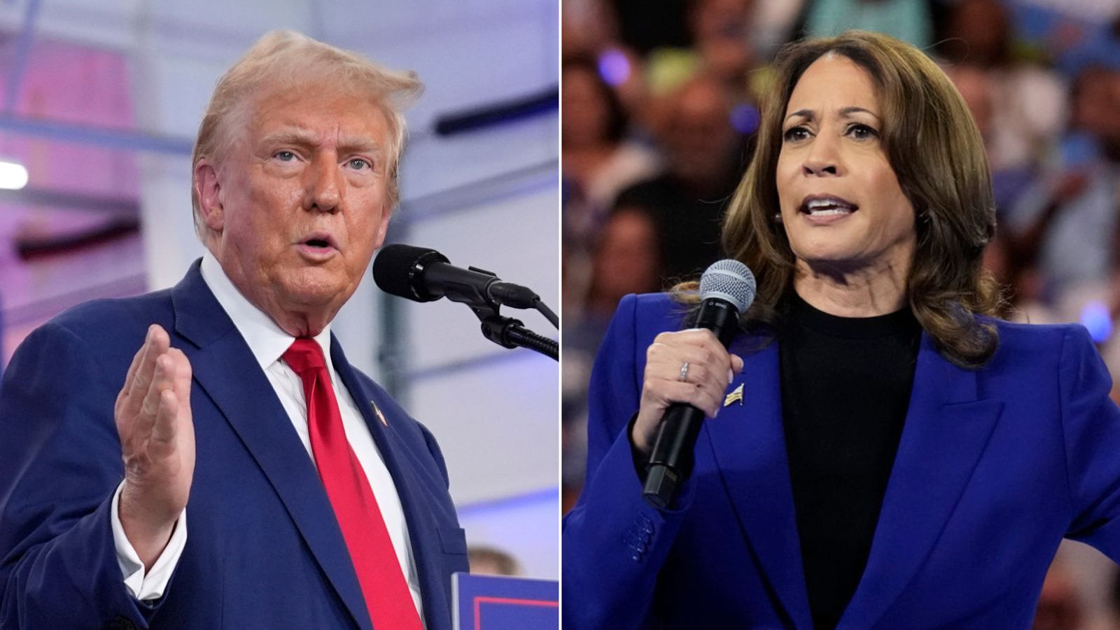 Donald Trump confirms debate will go ahead on 10 September, as Kamala Harris agrees to first interview since Joe Biden withdrew from election