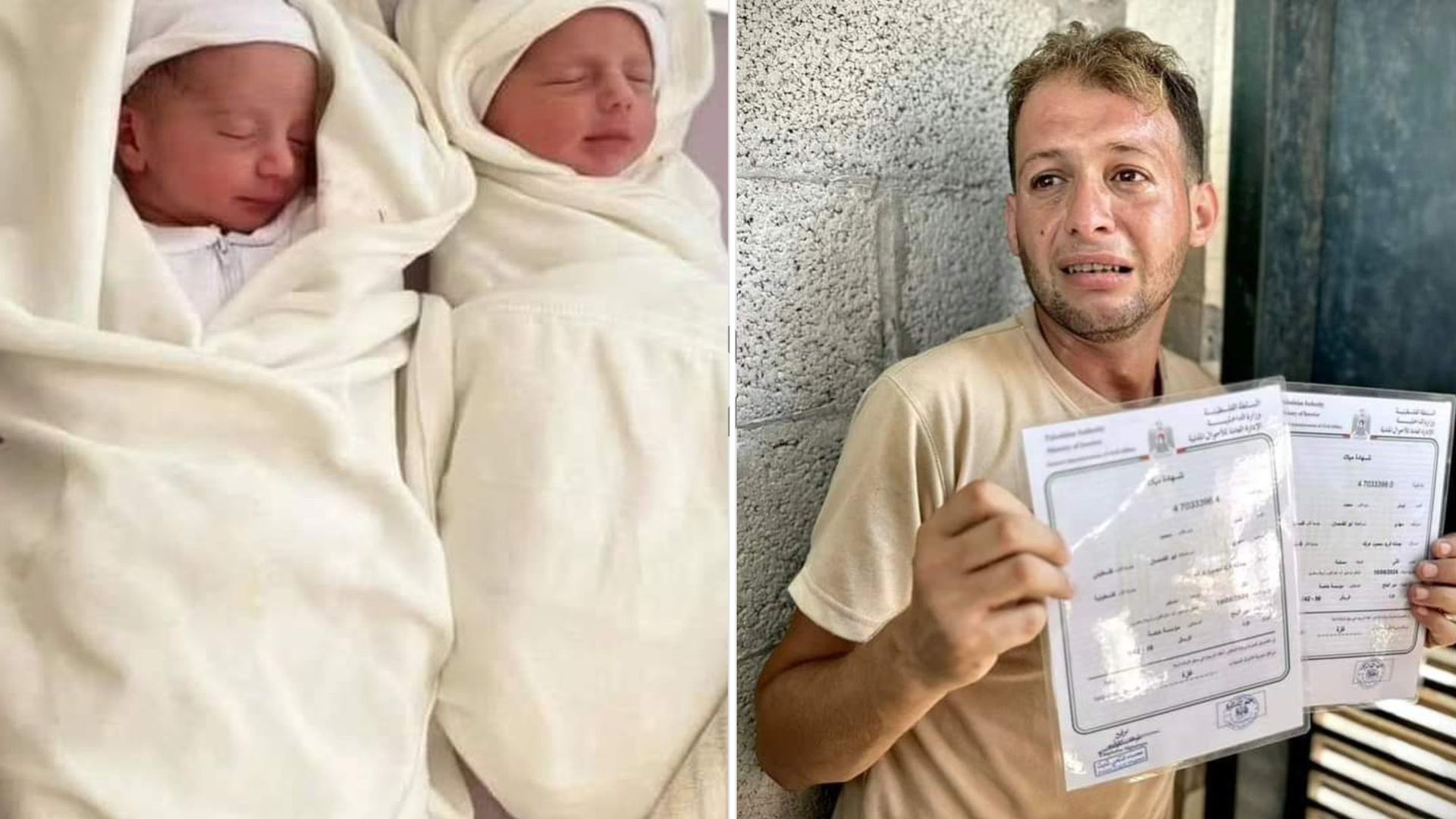 Gaza father went to register birth of twins - he returned to find them and their mother dead