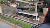 Severe flooding has struck St Anton. Pic: Fiss Volunteer Fire Department 