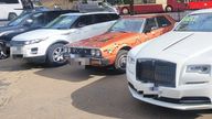 Some of the cars seized by police. Pic: Met Police
