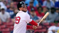 Danny Jansen swinging for the Boston Red Sox on 26 August. Pic: AP