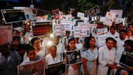 Doctors take part in a protest in Ahmedabad following the murder. Pic: Reuters