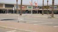 A deserted shopping centre in northern Israel