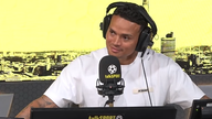 Jermaine Jenas presenting on talkSport radio on Thursday after the news broke. Pic: YouTube/talkSport radio