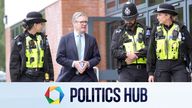 Prime Minister Sir Keir Starmer speaks with members of the West Midlands Police Force at Arden Academy in Solihull, West Midlands. Picture date: Thursday August 8, 2024. PA Photo. See PA story POLICE Southport. Photo credit should read: Joe Giddens/PA Wire