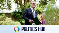 Keir Starmer leaves after his speech and press conference at the Rose Garden at 10 Downing Street.
Pic: Reuters