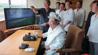 Kim Jong Un oversees a performance test of drones during a visit to the Drone Institute of North Korea's Academy of Defence Sciences.
Pic KCNA/Reuters
