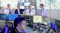 Keir Starmer views CCTV screens with Metropolitan Police Commissioner Mark Rowley, Metropolitan Police Deputy Assistant Commissioner Andy Valentine and Commander Ben Russell as they visit the Engineering Suite in the Metropolitan Police Command and Control Special Operations Room at Lambeth Police Headquarters.
PIc: PA