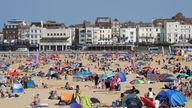 People enjoy the beach in Margate, Kent. Picture date: Friday August 2, 2024. Pic: PA 