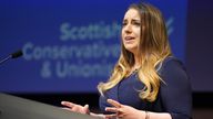 Deputy Leader of the Scottish Conservative Party Meghan Gallacher MSP speaking on the second day of the Scottish Conservative party conference at the Scottish Event Campus (SEC) in Glasgow. Picture date: Saturday April 29 2023.