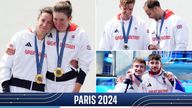 (Clockwise) Emily Craig and Imogen Grant celebrate with their gold medals, Ollie Wynne-Griffith and Tom George with their silver medals and Jack Laugher and Anthony Harding with their bronze medals
Pic: PA
