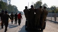 Police officers patrol in Lahore. File pic: Reuters
