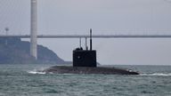 Russia's Rostov-on-Don submarine in Istanbul, Turkey, in 2022. Pic: Reuters