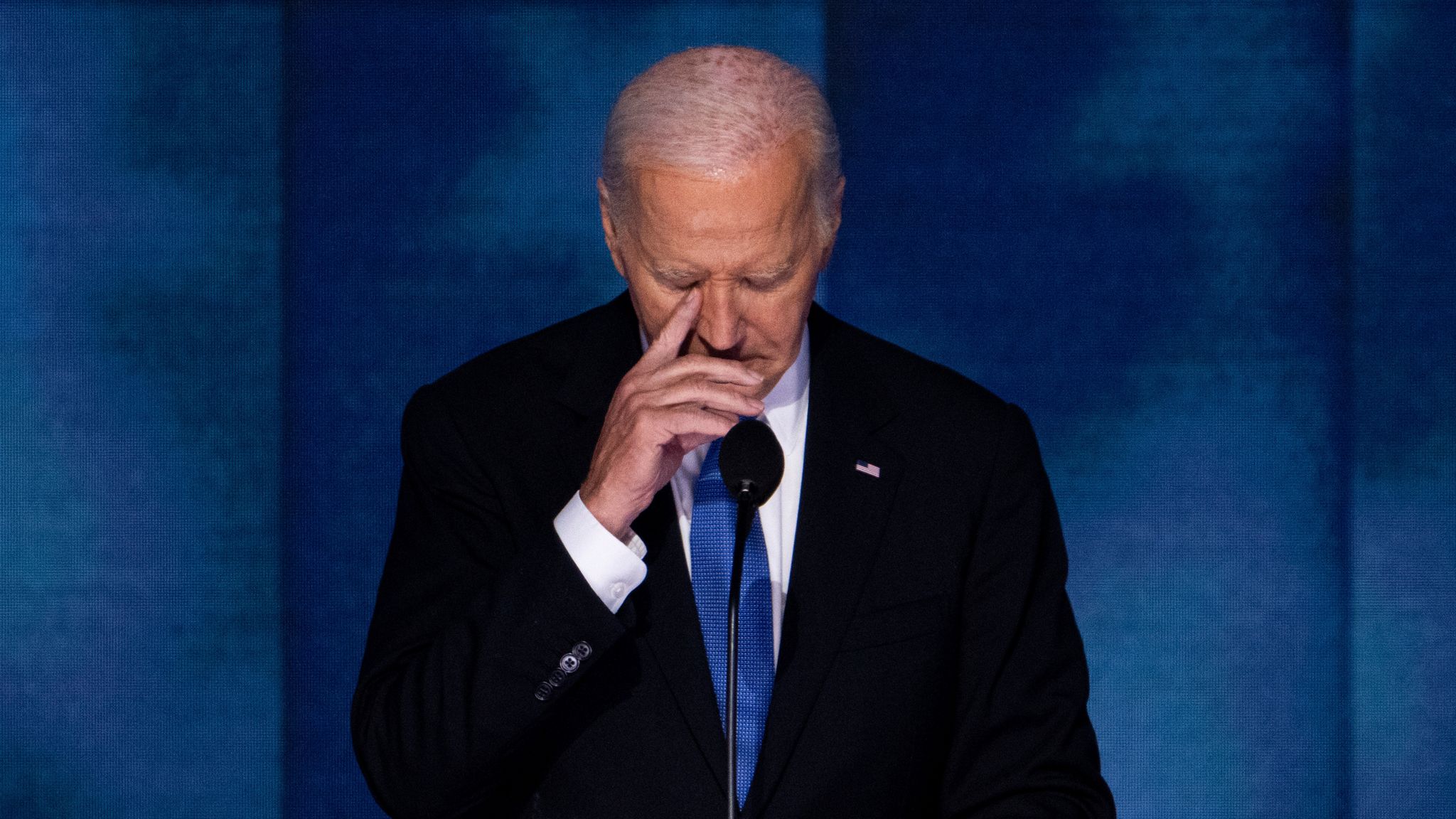 Emotional Joe Biden wipes away tears ahead of farewell speech and