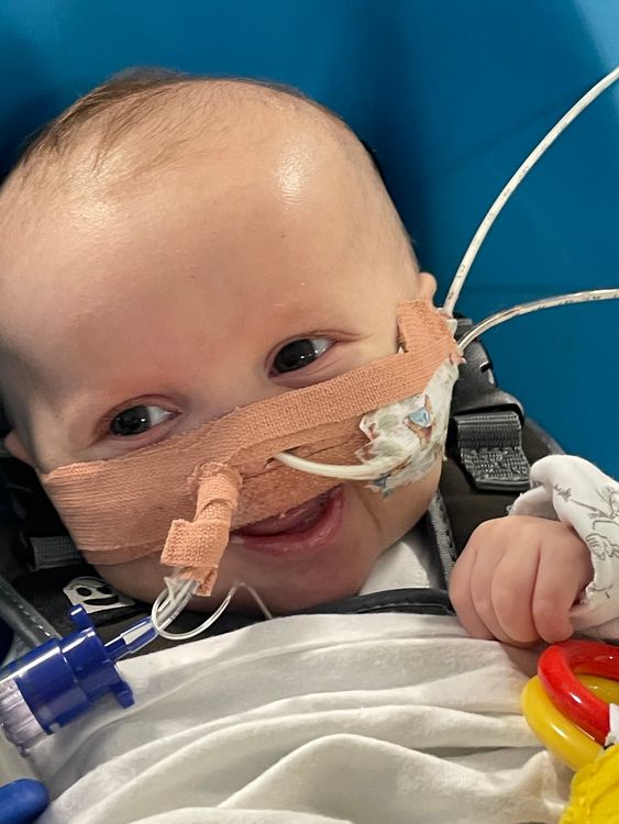 William Jones was born with dilated cardiomyopathy in May 2024 and is being treated at Great Ormond Street Hospital in London. His parents, Laura Osborne and Stuart Jones, from Hemel Hempstead, are campaigning for a heart transplant. Photographed by the family