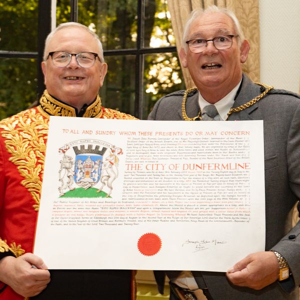 Peacocks receive honorary citizenship. Image: Fife Council