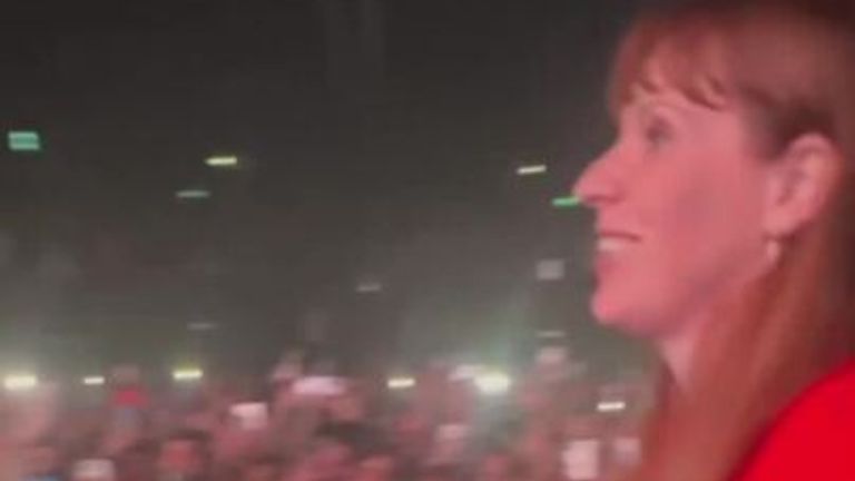 Angela Rayner dances with DJ in Ibiza