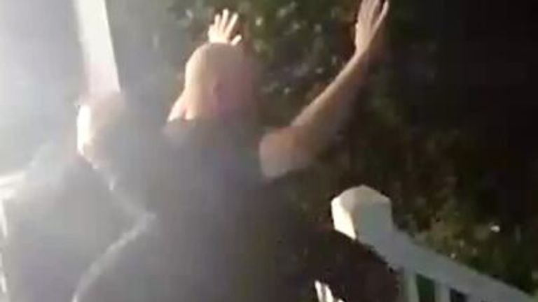 Officers search Republican who endorsed Harris