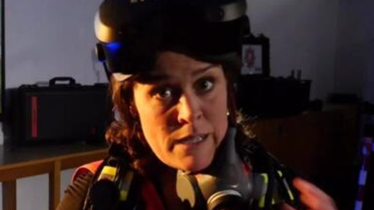 Victoria Seabrook training with firefighters